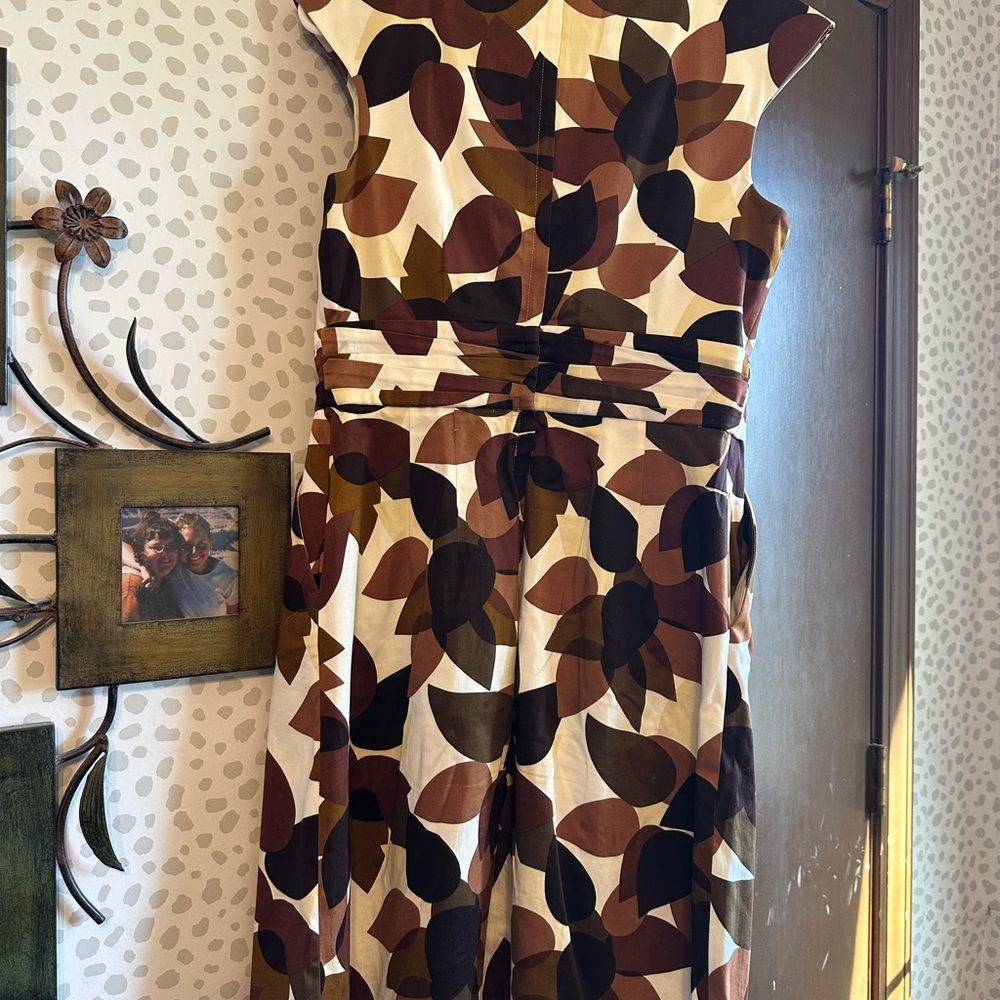 Calvin Klein Women's Brown and White Midi Dress - Picture 4 of 4